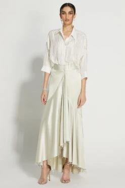 431-88 By Shweta Kapur Ecru Raindrop Skirt