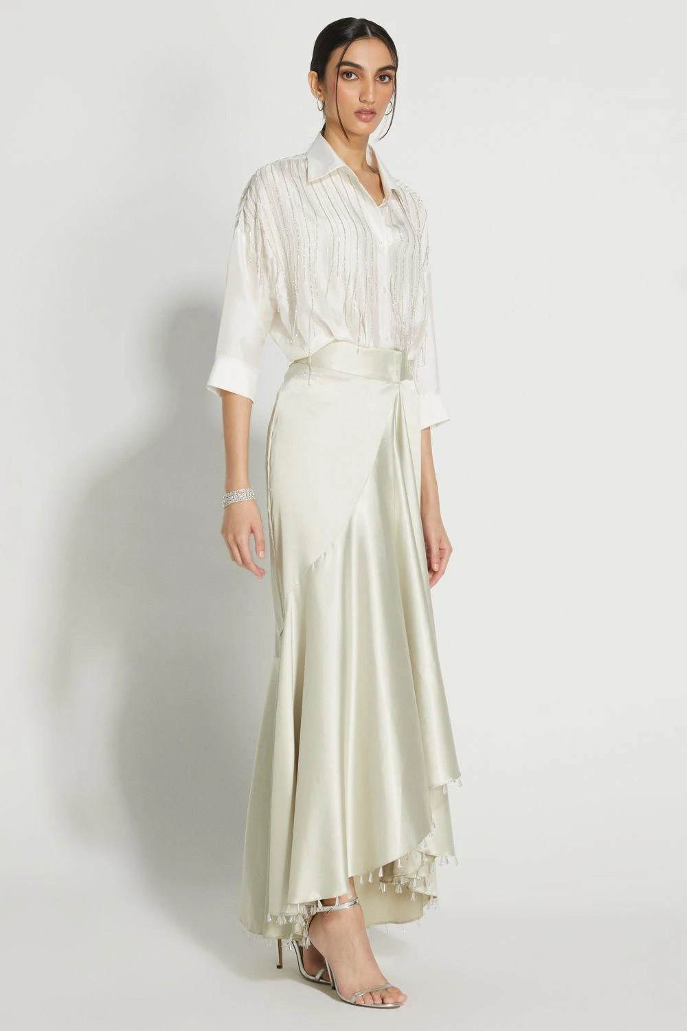 431-88 By Shweta Kapur Ecru Raindrop Skirt 2 431-88 By Shweta Kapur Ecru Raindrop Skirt - Image 2