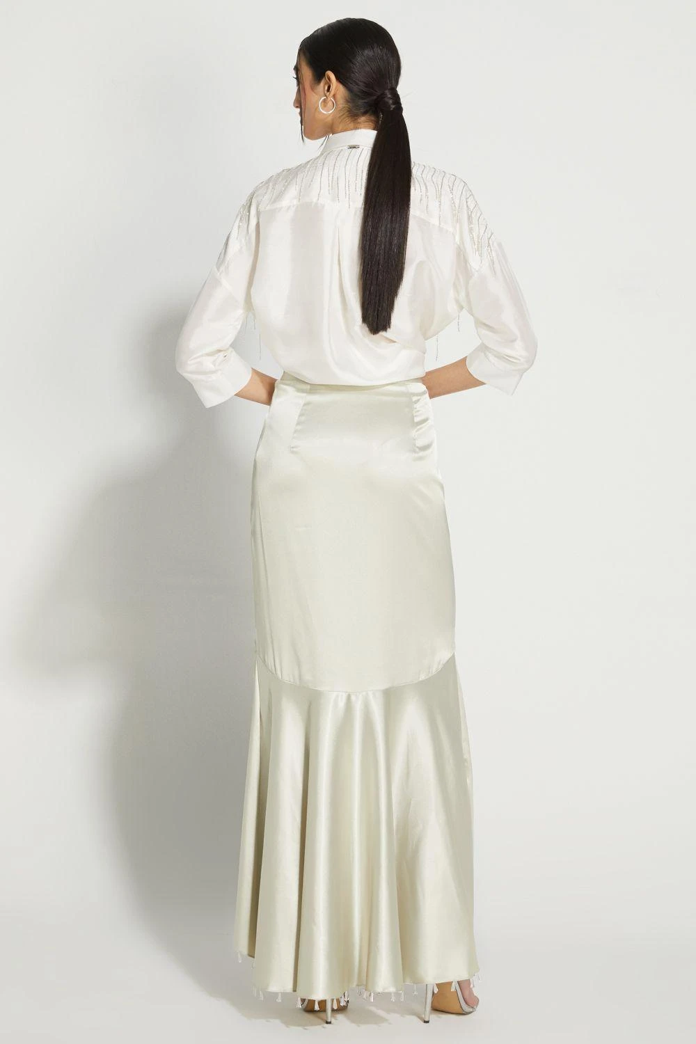 431-88 By Shweta Kapur Ecru Raindrop Skirt 3 431-88 By Shweta Kapur Ecru Raindrop Skirt - Image 3