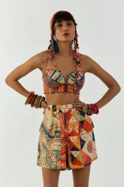 Aseem Kapoor Multicoloured Embellished Kama Blouse -Echo Clohting Shop 2211ask40 3