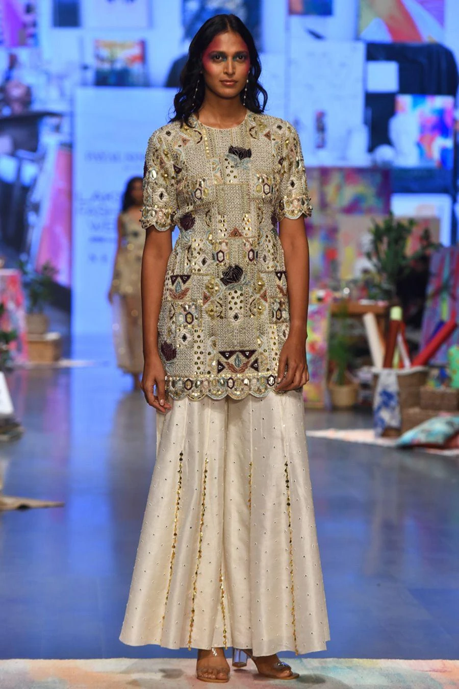 Payal Singhal Off White Embellished Sharara Set 1 Payal Singhal Off White Embellished Sharara Set