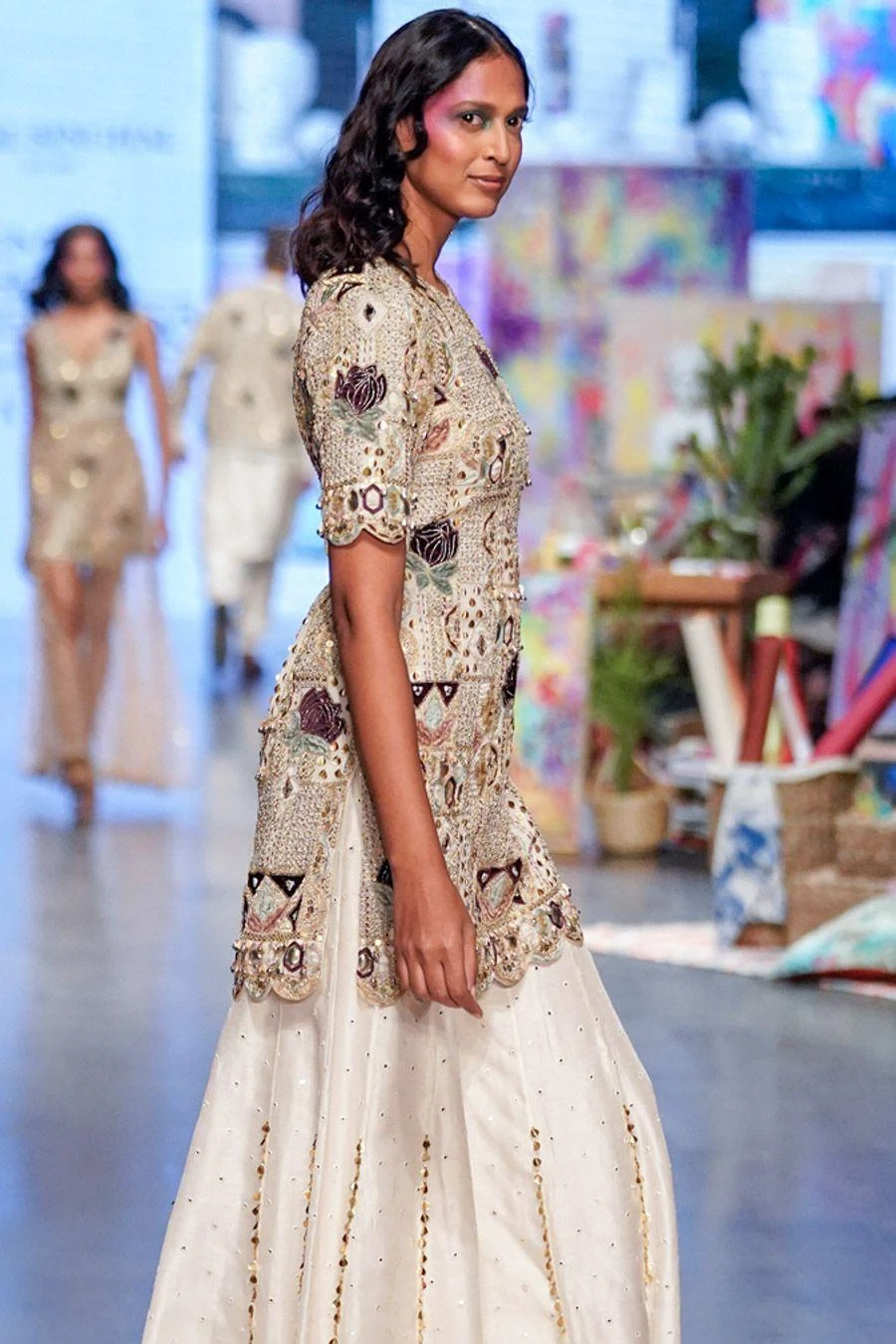 Payal Singhal Off White Embellished Sharara Set 3 Payal Singhal Off White Embellished Sharara Set - Image 3
