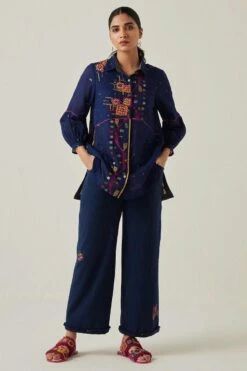 Sunira Designs Blue Gulzaar High Low Top