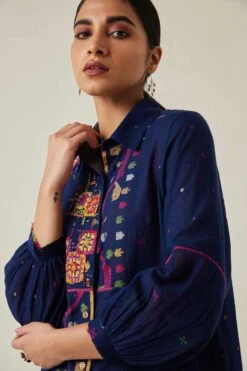 Sunira Designs Blue Gulzaar High Low Top -Echo Clohting Shop 2222323sg18 5