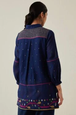 Sunira Designs Blue Gulzaar High Low Top -Echo Clohting Shop 2222323sg18 6