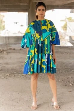 Pooja Keyur Blue Paradise Dress