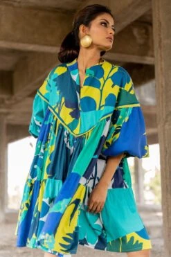 Pooja Keyur Blue Paradise Dress -Echo Clohting Shop 222pok4 4