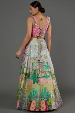Payal Singhal Pink Tropical Printed Lehenga Set -Echo Clohting Shop 22323ps33 4