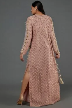 Payal Singhal Rose Pink Ikat Benarasi Kaftan -Echo Clohting Shop 22323ps37 3