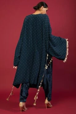Payal Singhal Navy Embellished Kaftan Set -Echo Clohting Shop 22323ps38 4