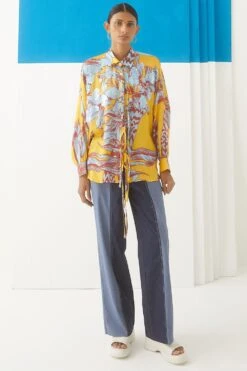 Studio RIGU Yellow Floral Printed Shirt