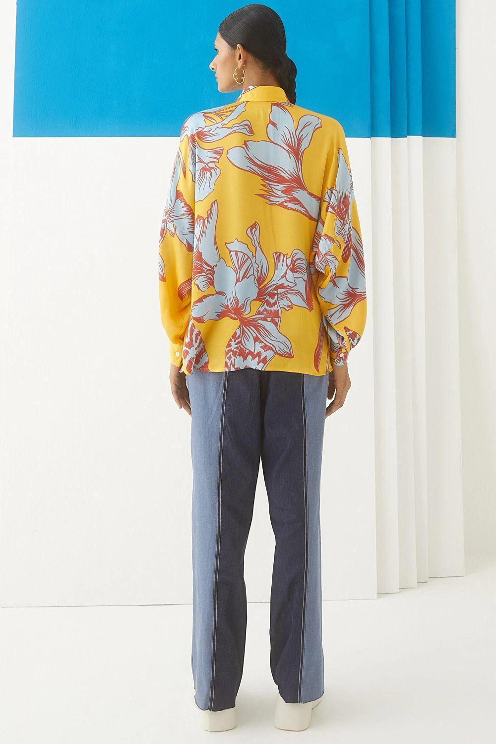 Studio RIGU Yellow Floral Printed Shirt 2 Studio RIGU Yellow Floral Printed Shirt - Image 2