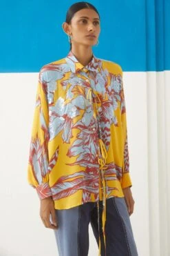 Studio RIGU Yellow Floral Printed Shirt 5 Studio RIGU Yellow Floral Printed Shirt -Echo Clohting Shop 228sr18 3