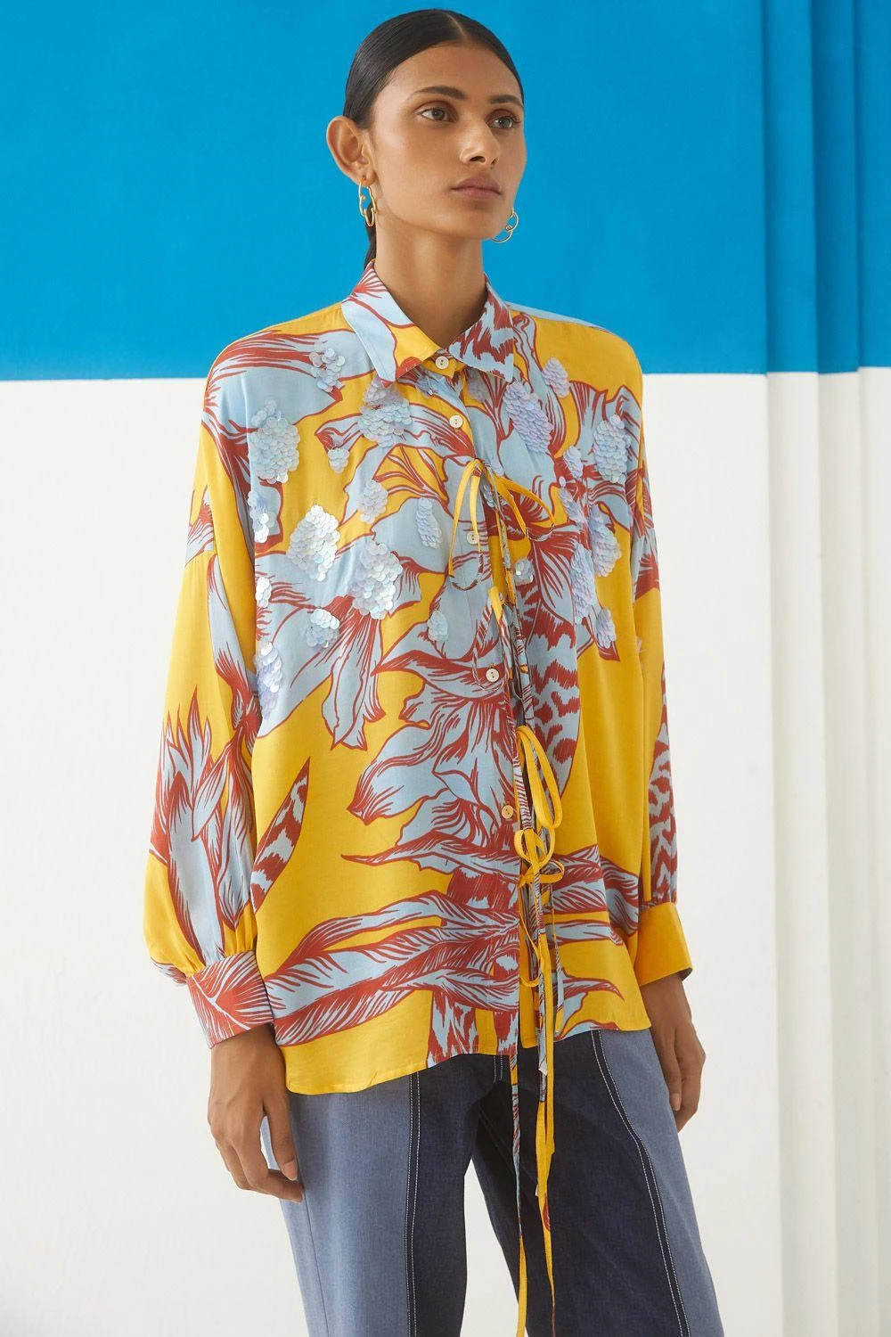 Studio RIGU Yellow Floral Printed Shirt 3 Studio RIGU Yellow Floral Printed Shirt - Image 3