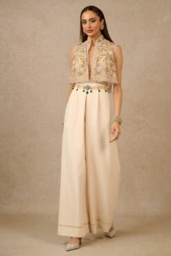 Tarun Tahiliani Ivory Hand Embellished Gilet