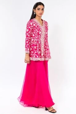 Devika Bhayana Pink Embroidered Peplum & Sharara Pants -Echo Clohting Shop 2312db6 3 1