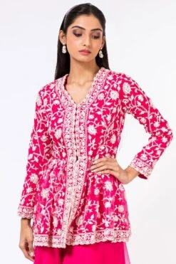 Devika Bhayana Pink Embroidered Peplum & Sharara Pants -Echo Clohting Shop 2312db6 4 1