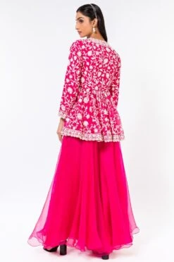 Devika Bhayana Pink Embroidered Peplum & Sharara Pants -Echo Clohting Shop 2312db6 5 1