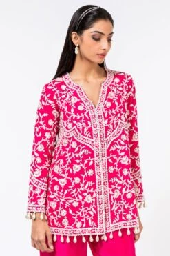 Devika Bhayana Pink Embroidered Kurta & Pants -Echo Clohting Shop 2312db7 4