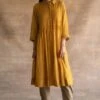 Swatti Kapoor Mustard Chanderi Mul Midi Dress