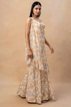 Arpita Mehta Orange Floral Printed Gharara Set -Echo Clohting Shop 23623ams11 3