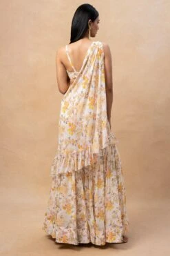 Arpita Mehta Orange Floral Printed Gharara Set -Echo Clohting Shop 23623ams11 5