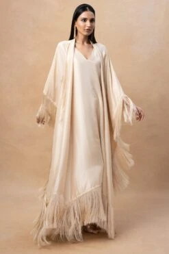 Arpita Mehta Solid Coconut Kaftan Set