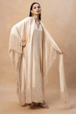 Arpita Mehta Solid Coconut Kaftan Set -Echo Clohting Shop 23623ams5 4