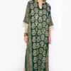 Heirloom By Rara Avis Deep Green Hamsa Embroidered Column Dress