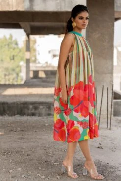 Pooja Keyur Colour Burst Stripe Dress -Echo Clohting Shop 24042023pk09 3