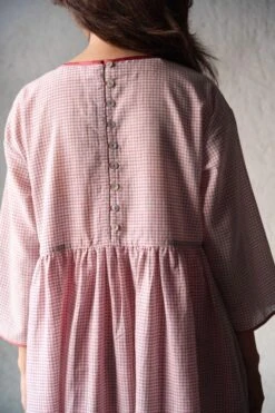 Kishmish Pink Gathered Waif Dress -Echo Clohting Shop 240523km02 4