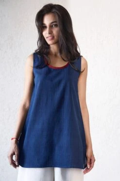 Kishmish Indigo Chemise Top