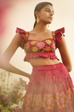 Chandrima Fuchsia Beadwork And Cutwork Bustier -Echo Clohting Shop 251023ca03 3