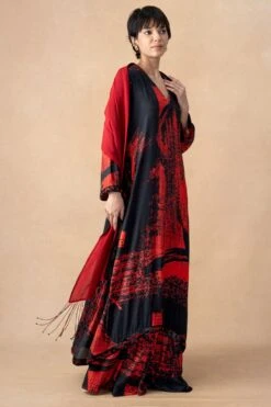 Nikita Mhaisalkar Red & Black Abstract Printed Kurta Set -Echo Clohting Shop 251023nm11 3