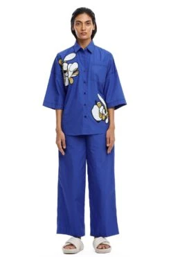 Kanika Goyal Label Warped Vine Embellished Boxy Shirt