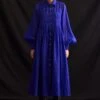 Amrich Michi Blue Hand Embellished Button Down Dress