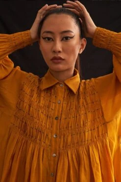 Amrich Michi Yellow Hand Embellished Button Down Dress 9 Amrich Michi Yellow Hand Embellished Button Down Dress -Echo Clohting Shop 25923aml14 4