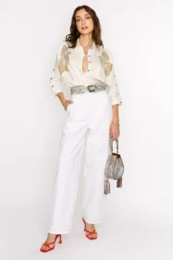 Rara Avis Ivory Hand Embellished Shirt