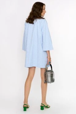 Rara Avis Sky Blue Checkered Shift Dress -Echo Clohting Shop 25ra25 3
