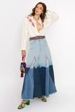 Rara Avis White & Coral Collared Shirt