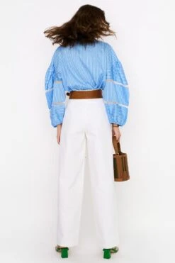 Rara Avis White Hand Embellished Pleated Pants -Echo Clohting Shop 25ra84 4