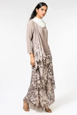 Aikeyah Nude Pink Embroidered Layered Dress -Echo Clohting Shop 2611aik6 3 1