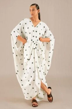 AMPM Aysha Timeless Ivory Crepe Kaftan Dress