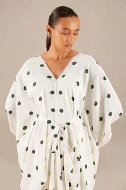 AMPM Aysha Timeless Ivory Crepe Kaftan Dress -Echo Clohting Shop 261223ampm1 3