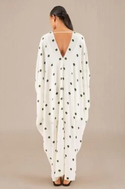 AMPM Aysha Timeless Ivory Crepe Kaftan Dress -Echo Clohting Shop 261223ampm1 4