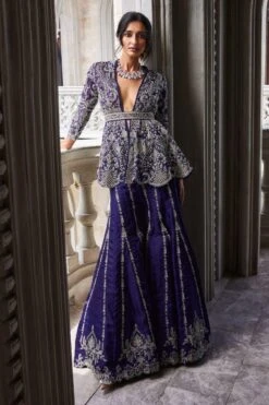 Jayanti Reddy Purple Zardosi Embroidered Sharara Set