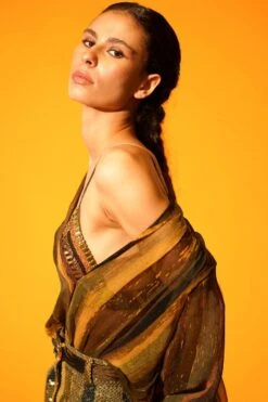 Nikita Mhaisalkar Green Stripe Print Top -Echo Clohting Shop 2710nm21 4