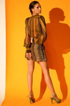 Nikita Mhaisalkar Green Stripe Print Top -Echo Clohting Shop 2710nm21 5