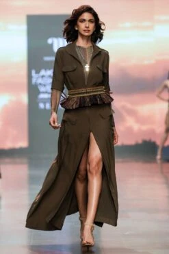 Nikita Mhaisalkar Olive Green Shirt Dress