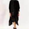Studio RIGU Classic Black Velvet Kimono Fringe Dress